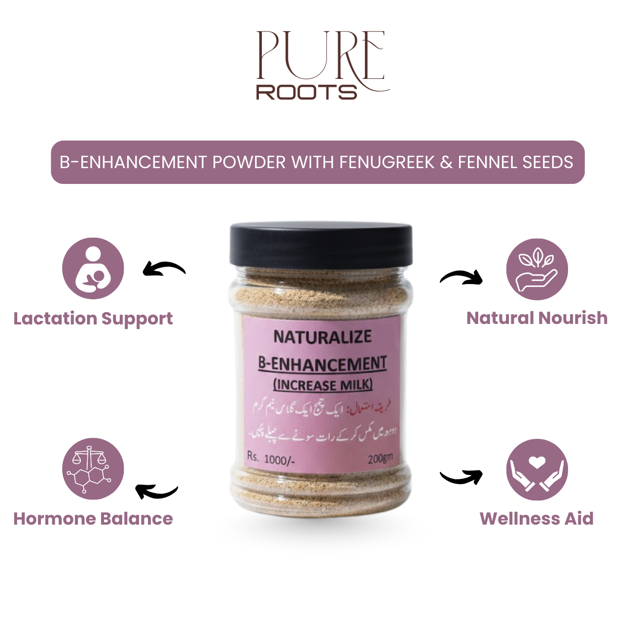 B-Enhancement (Increase Milk) Powder (Breast Enhancement) with Fenugreek & Fennel Seeds