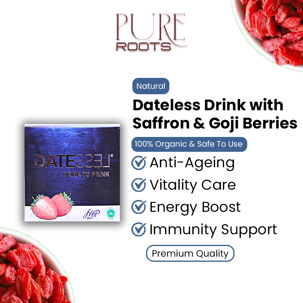 Dateless Drink with Saffron & Goji Berries