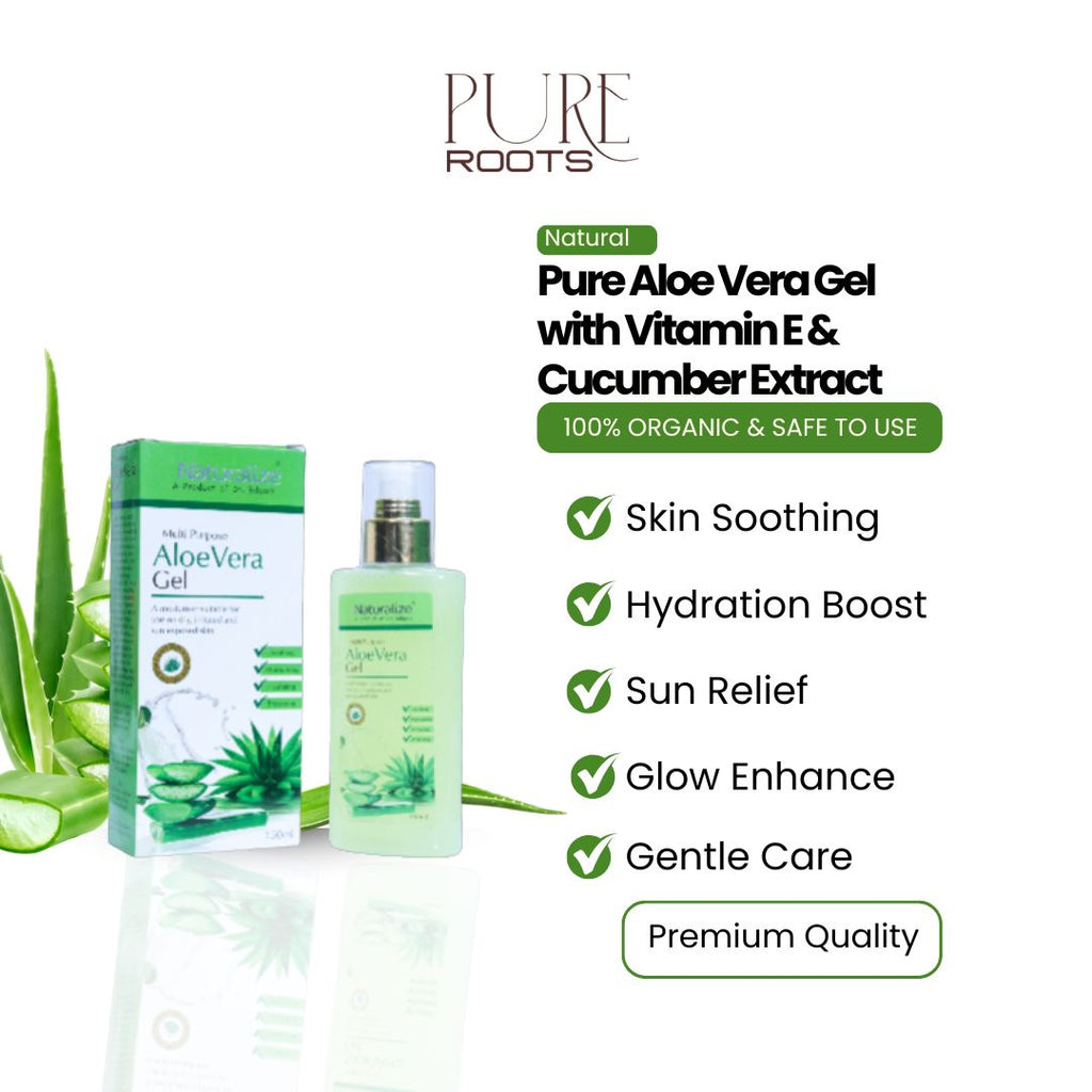 Pure Aloe Vera Gel with Vitamin E & Cucumber Extract