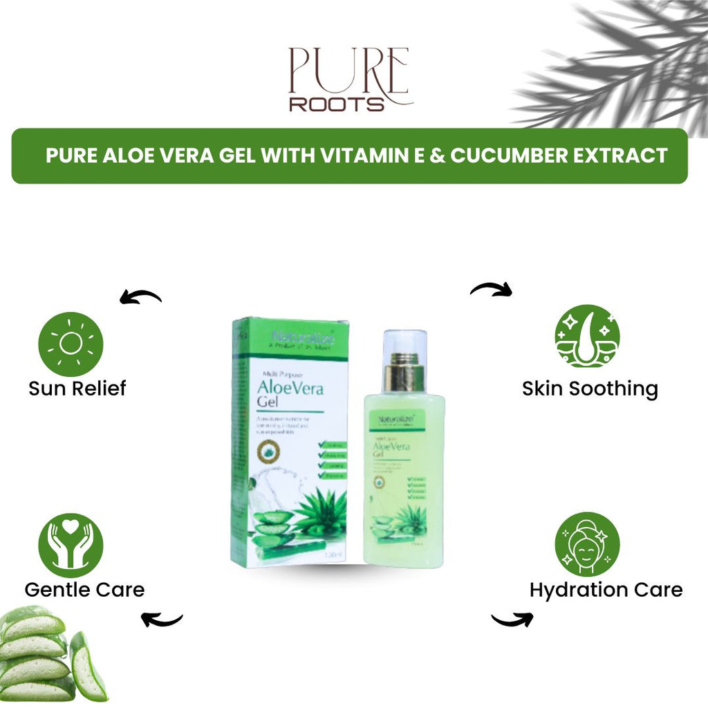 Pure Aloe Vera Gel with Vitamin E & Cucumber Extract