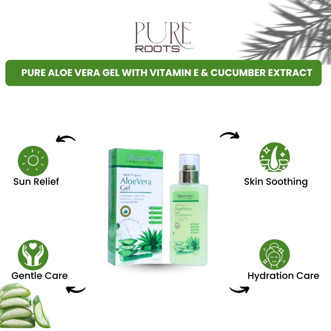 Pure Aloe Vera Gel with Vitamin E & Cucumber Extract