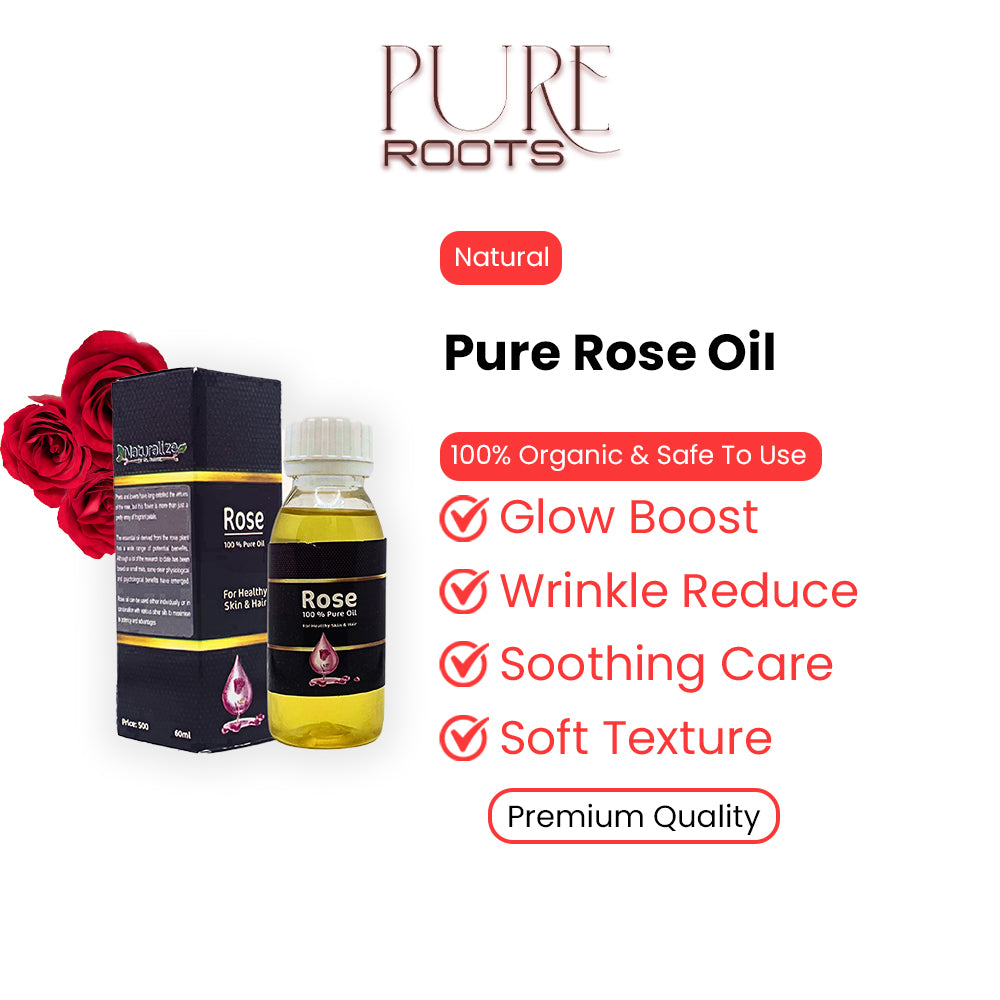 Pure Rose Oil with Vitamin E & Jojoba Oil
