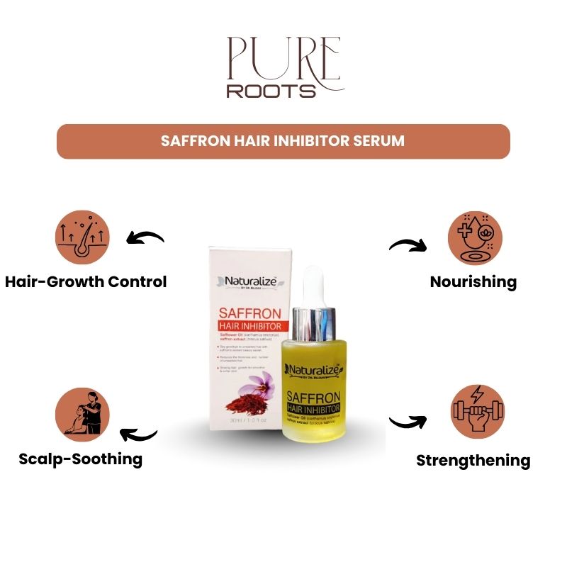 Saffron Roots Riyadh Saffron Hair Inhibitor Serum by dr bilquis pure roots – Pure Roots