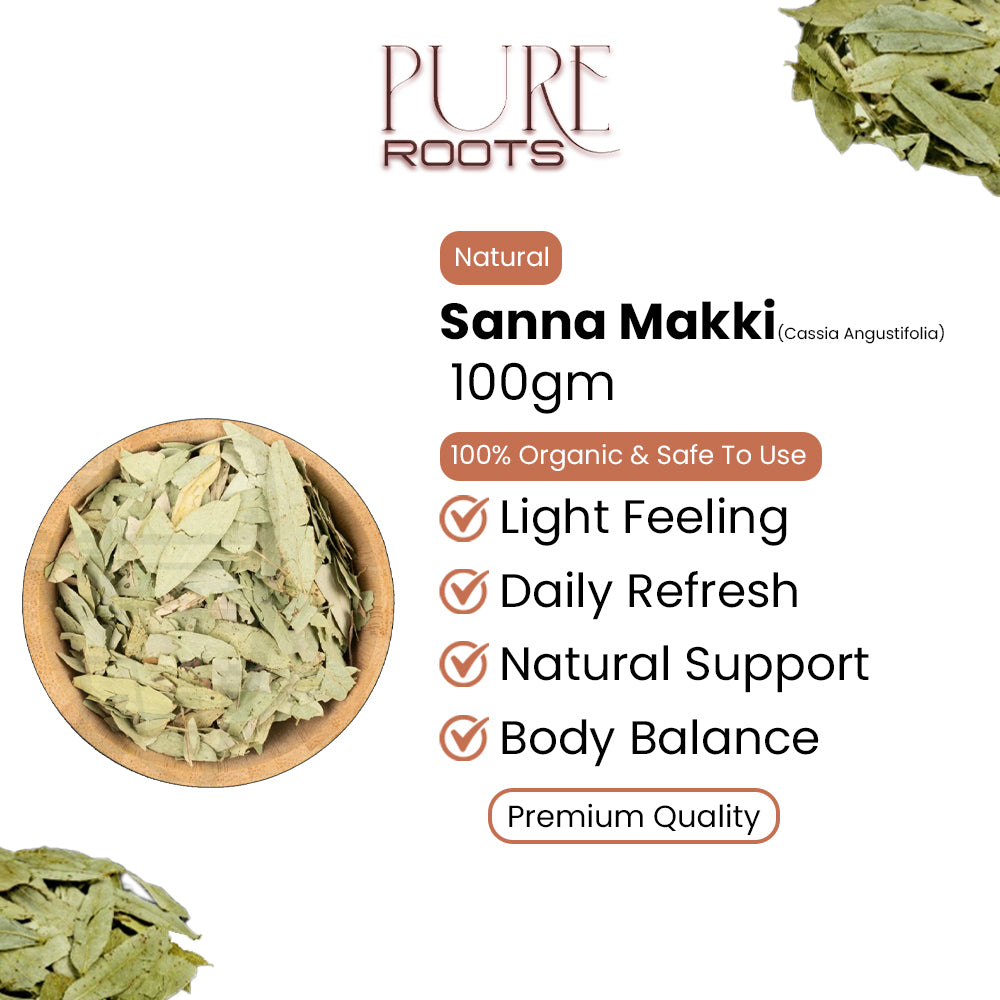 Pure Senna Leaves Sanna Makki (Cassia Angustifolia) 100gm
